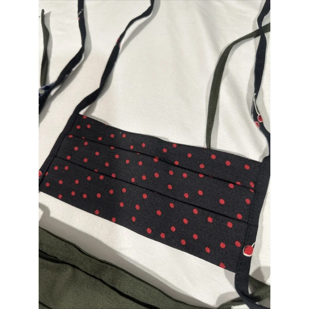 NEW Reformation Face Mask [ 3 Piece ] Blue Gingham + Dots + Olive Green #T2186